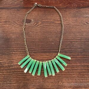 Jade green bar necklace